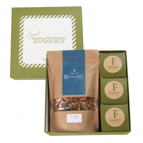 FギリシャヨーグルトセットA【ギリシャヨーグルト160g×3、グラノーラ200g×1】